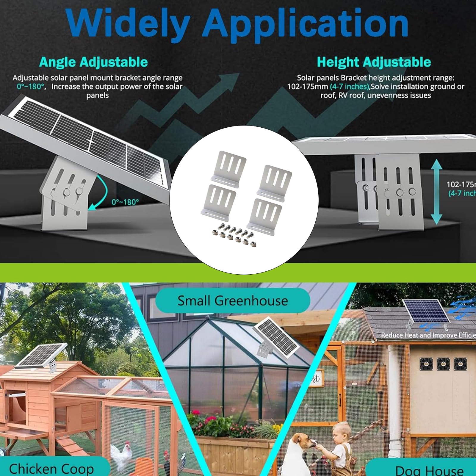 Sistemas de montaje de paneles solares de múltiples ángulos, estructura de aleaciones de aluminio, resistente al viento, con montaje solar de varios tamaños