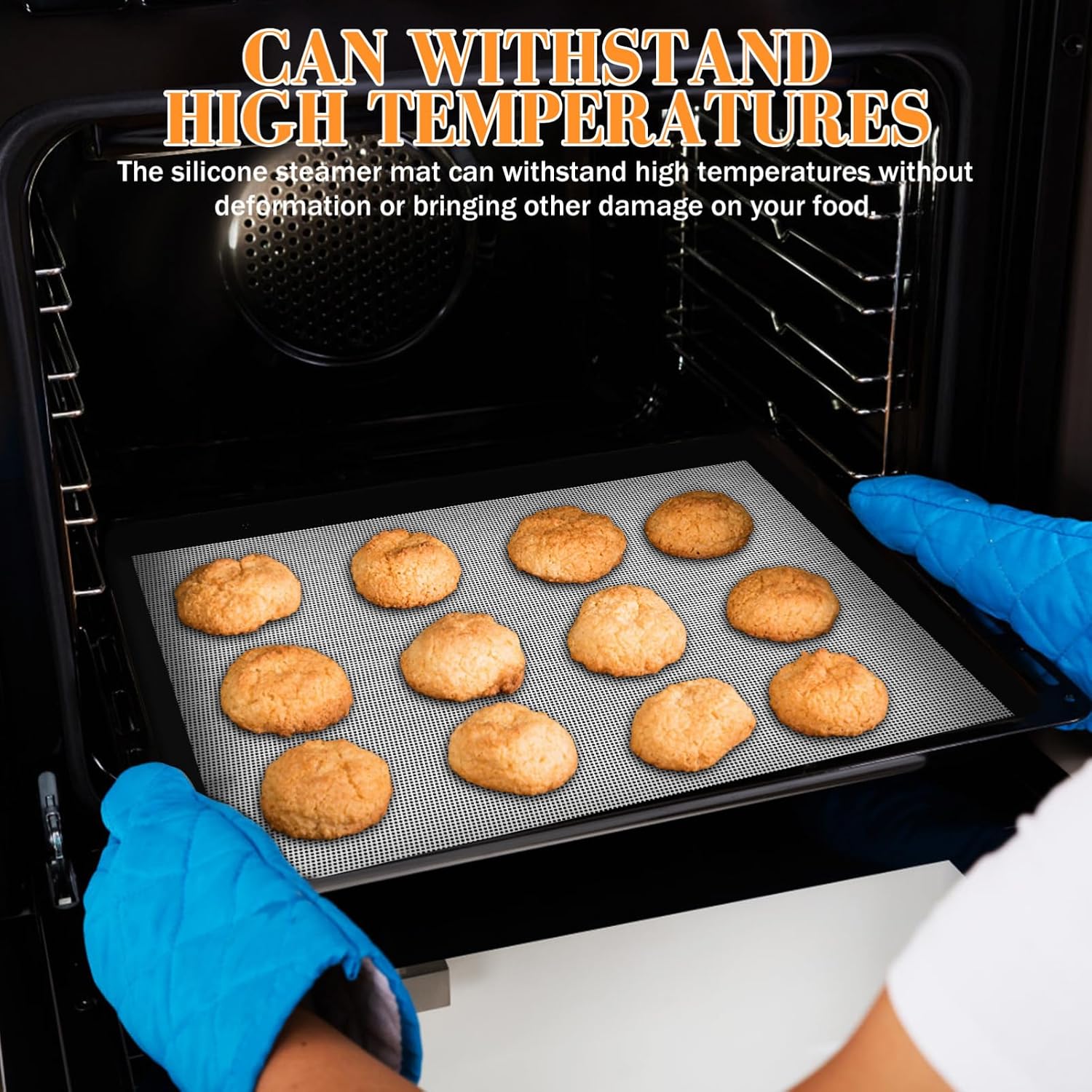 Ciieeo Silicone Steamer Pad 10-Pack Nonstick Mesh Liner 15.7X11.8 Inch Heat-Resistant Reusable Steamer Mat for Oven Microwave Dehydrator Cooking