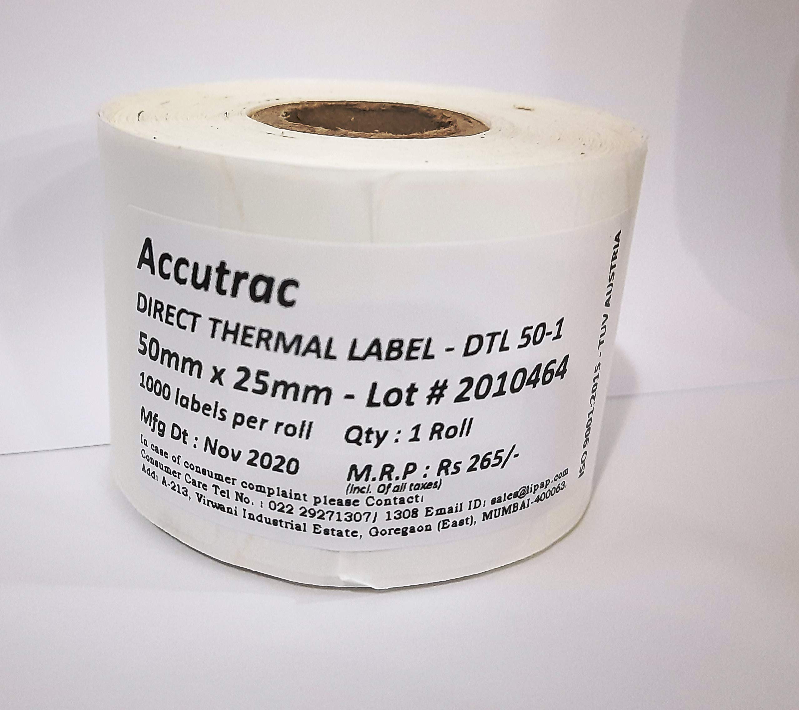 Accutrac 50mm X 25mm Thermal Barcode Labels (Pack of 5)