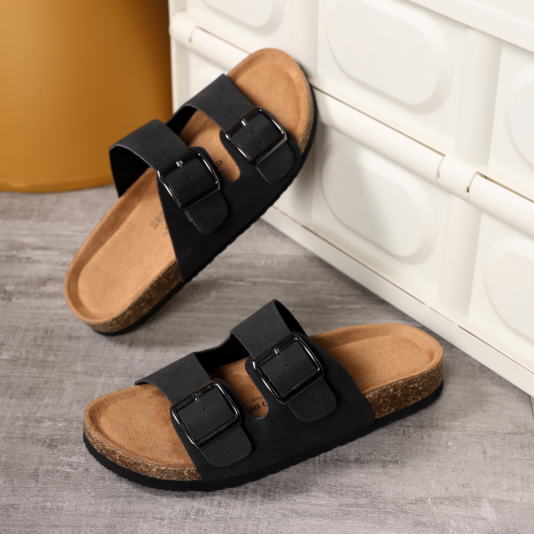 ARRIGO BELLO Mules Sandalias para Mujer con Punta Abierta Chanclas Corcho Zapatillas de Playa Interior
