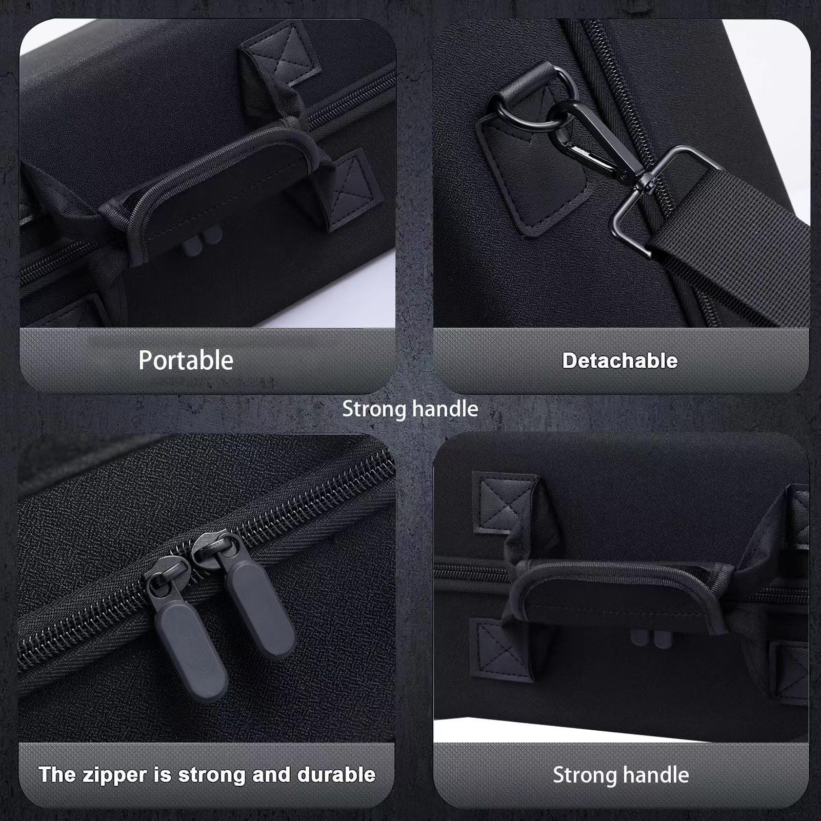 Custodia per PS5 Slim Console Dock Grip per PlayStation Portal Console, Borsa da viaggio con tracolla Accessori per console, custodia di capacità superiore (Nero)