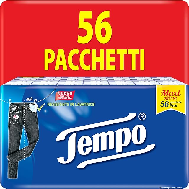 Tempo Kieszonkowe chusteczki Classic - 4 welony - 56 paczek po 9 chusteczek