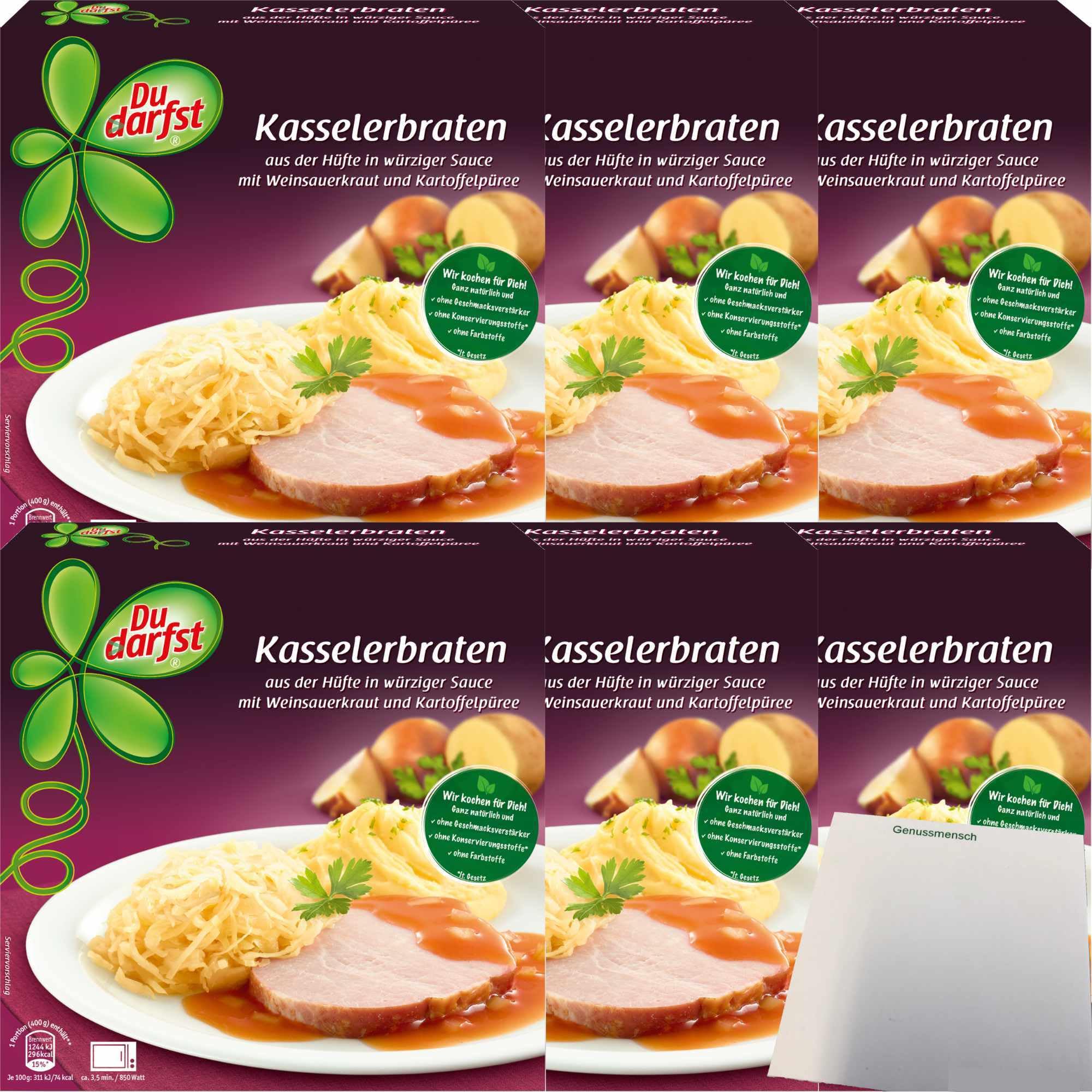 Du darfst Menü Kassler Schulterbraten 6er Pack (6x400g Packung) + usy Block Lebensmittel & Getränke
