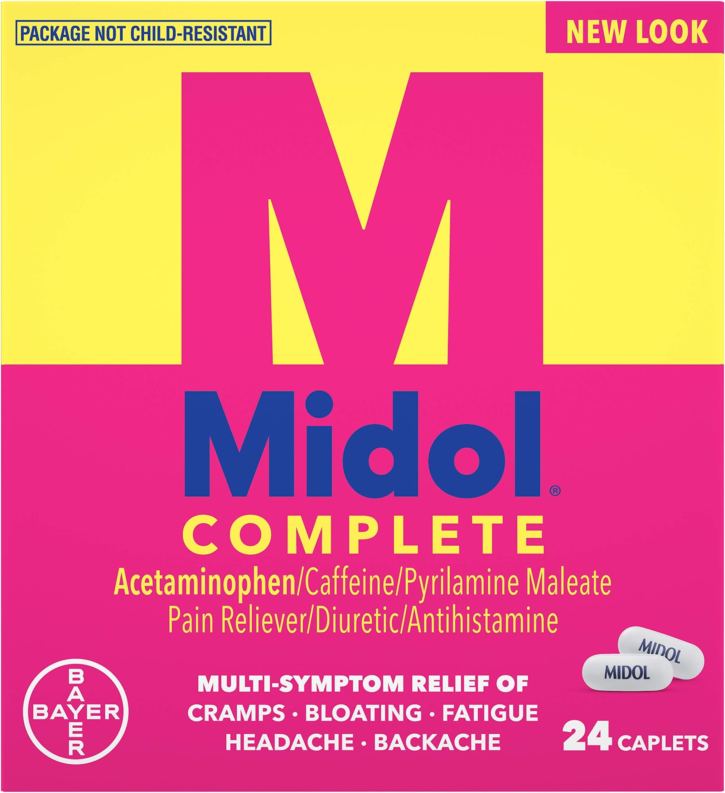 Midol Complete Caplets, 24-Count (Pack of 2), Packaging May Vary