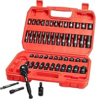 Vista 3 de LLNDEI Juego de llaves de vaso de 1/2 de 49 piezas y 52 piezas de llaves de impacto 1/4