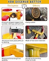 Vista 2 de Tevlaphee Cerradura universal de rueda de seguridad resistente para remolque, cerradura de rueda antirrobo, para automóviles, SUV, cámper