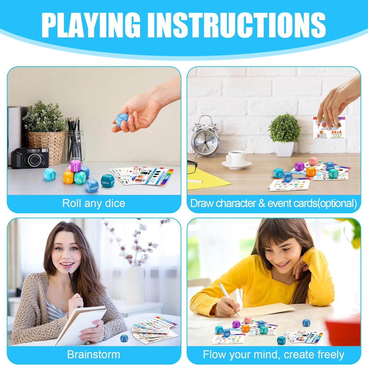 Pajean 25 Pcs Art Dice Game 9 Art Inspiration Dice 16 Painting Principles Education Cards Creative Drawing and Painting Set Teacher Gifts for Christmas Room Artists Classroom Student Adult