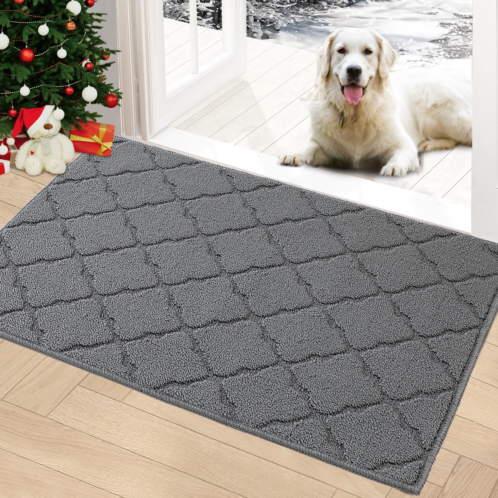 Timo Indoor Doormat Front Door Mat 20x32 Absorbent Rubber Backing Non Slip Door Mats Machine Washable Resist Dirt