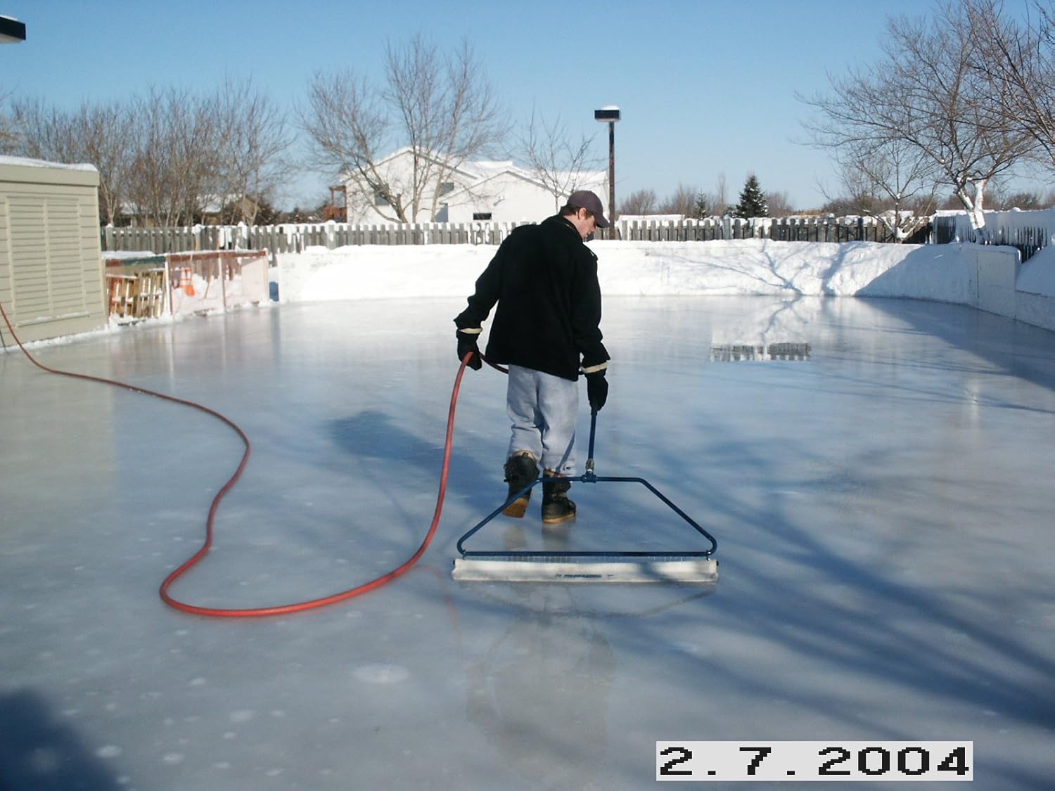 Backyard Ice Rink Resurfacer - Smooth Even Ice Finish Durable Steel Construction Easy Hose Attachment for Home Hockey Rinks and Skating Rinks - Made in North America