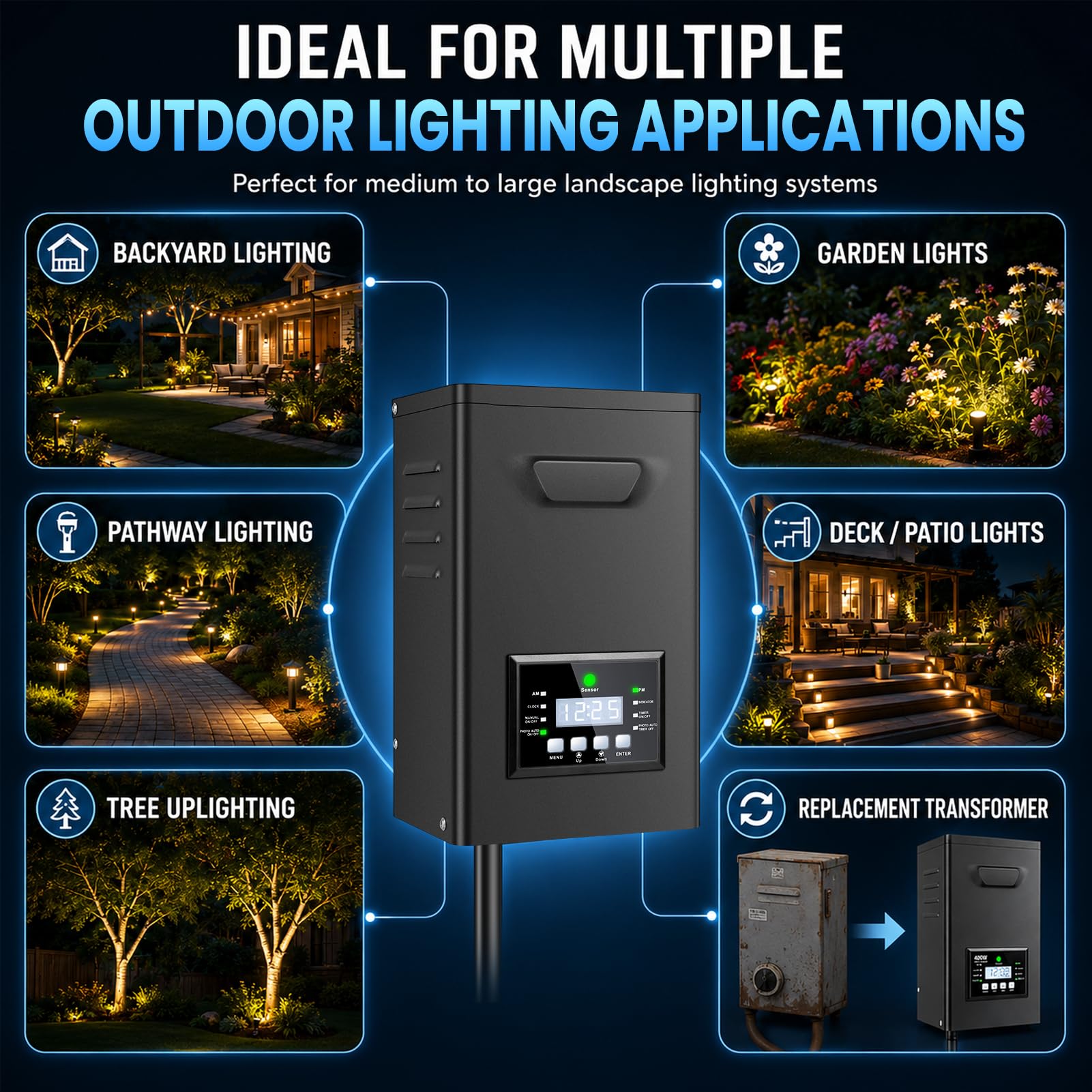 300W Landscape Transformer with Timer & Sensor -6