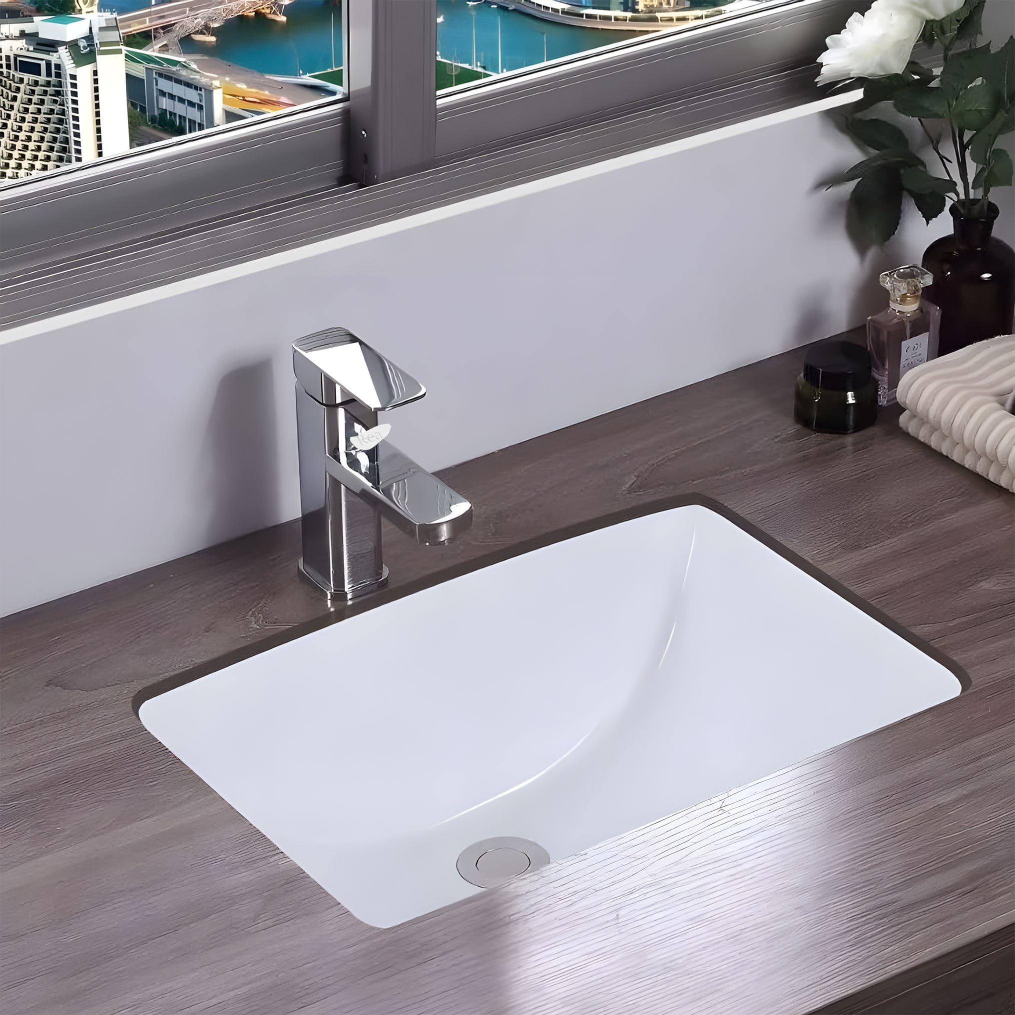 Rea - Lavabo Da Incasso Adela Lavabo Bagno 460 X 330 X 190 mm Ceramica (Bianco)