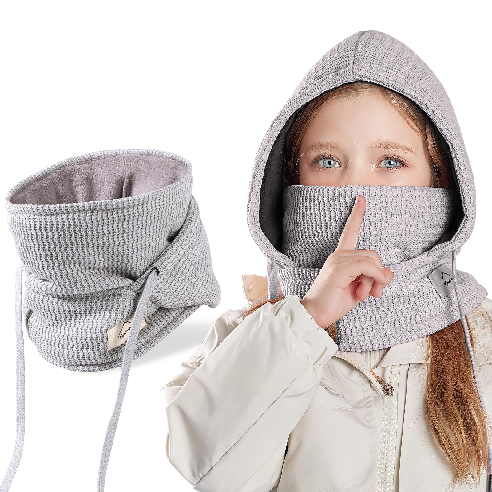 Pasamontañas Térmico Invierno Niños 4-10 años, Multifuncional Cálido Prueba de Viento Máscara De Esquí Ciclismo, Sombreros Gorro de punto Forro Polar Calentador de Cuello, Mascarilla Niños Niñas