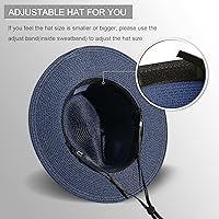 Vista 28 de Lanzom - Sombrero de paja playero para mujer, de ala ancha, plegable, estilo Fedora, UPF50+