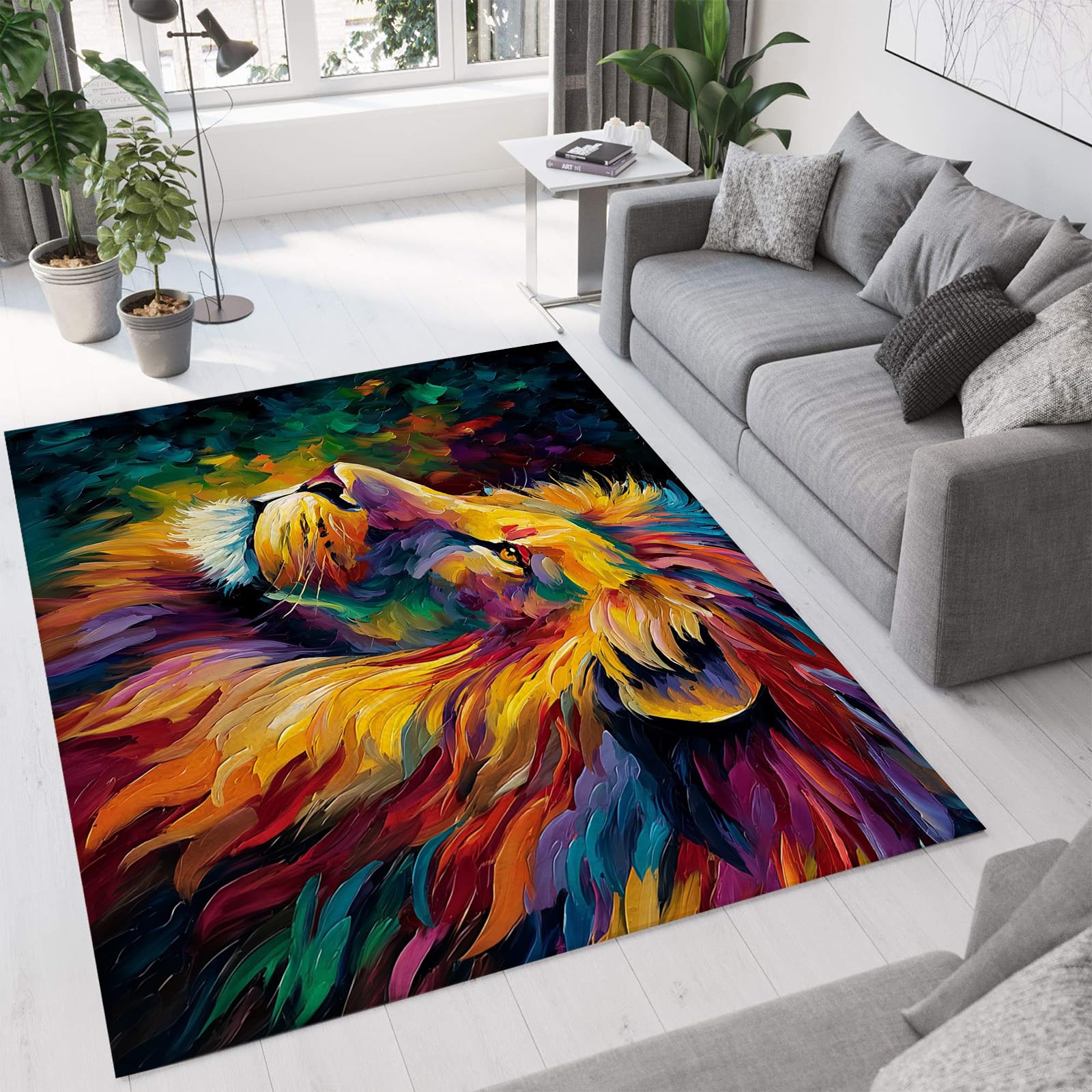 Tapis lavable 120x180 cm à poils courts moelleux et antidérapant