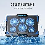 Laptop Cooling Pad, Laptop Cooler with 6 Quiet Led Fans for 15.6-17 Inch Laptop Cooling Fan Stand, Portable Ultra Slim USB Powered Gaming Laptop Cooling Pad, Switch Control Fan Speed Function