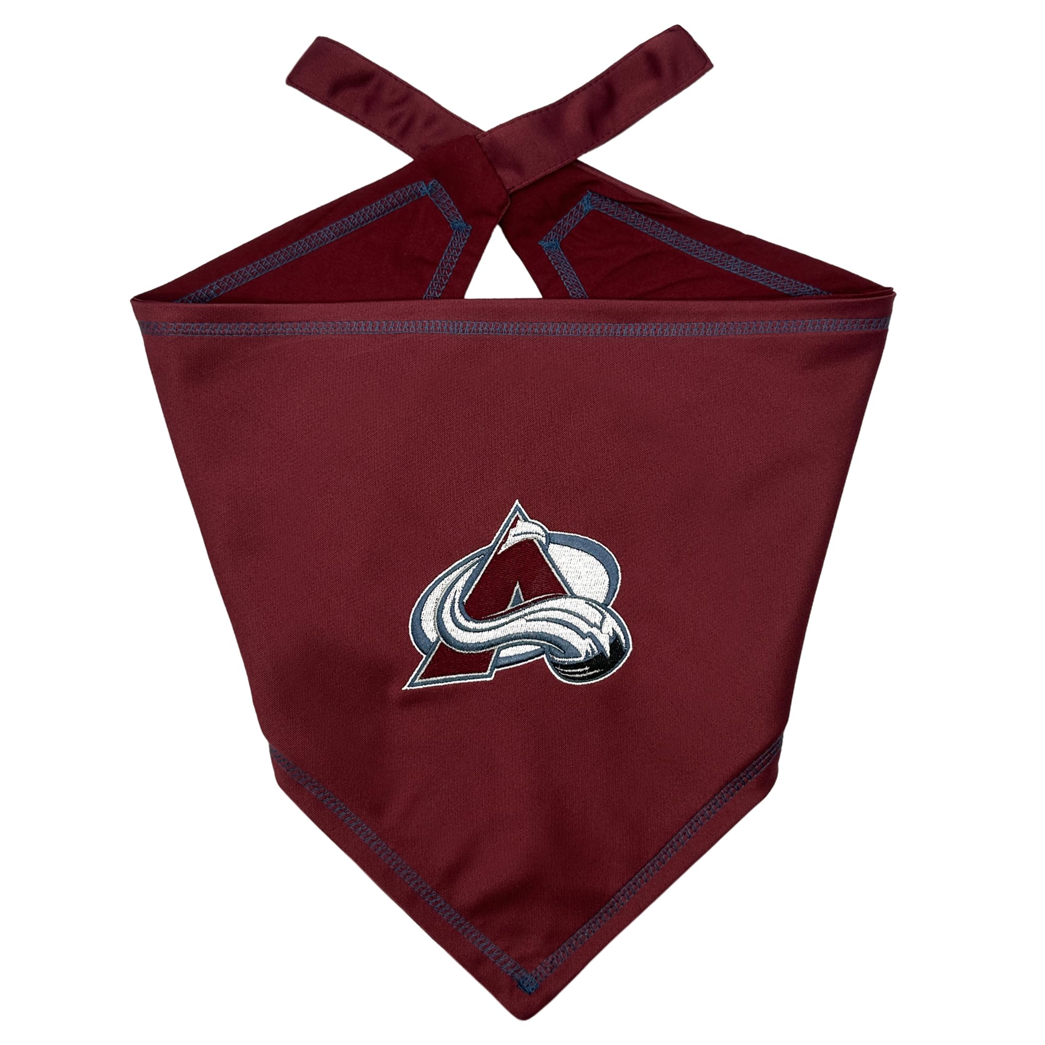 Pets First NHL Colorado Avalanche TIE Bandana, Size Large/X-Large. Dog Bandana Scarf Bib for Pet Cat Dog. The Ultimate Game-Day, Party Bandana