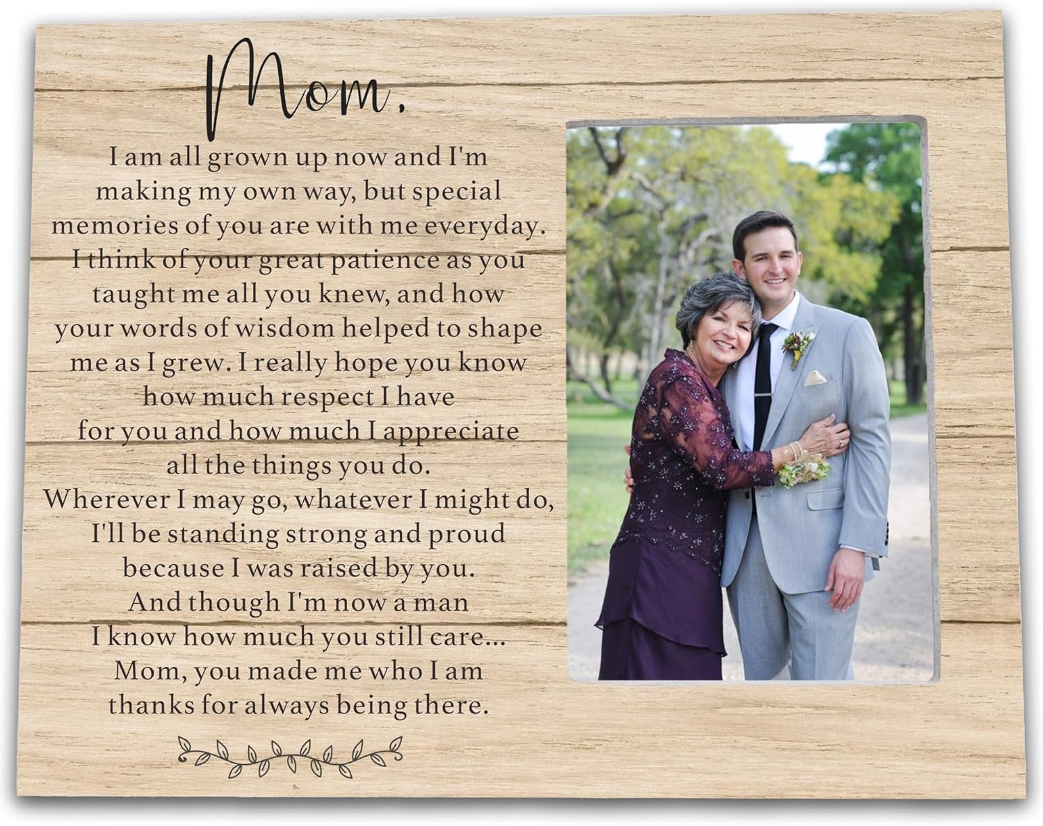 Mother of the Groom Gift from Groom, Mom Wedding Picture Frame, Wooden, 8x10 Inches