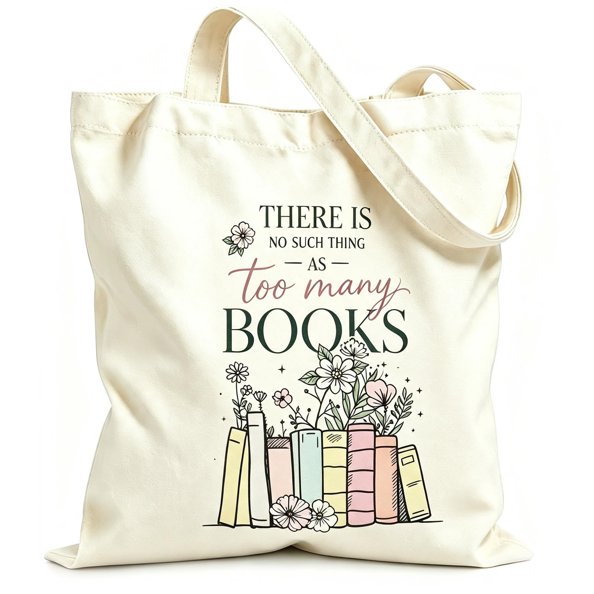LCOLYDM 1 Pack Book Lovers Gifts, Canvas Reading Tote Bag For Women