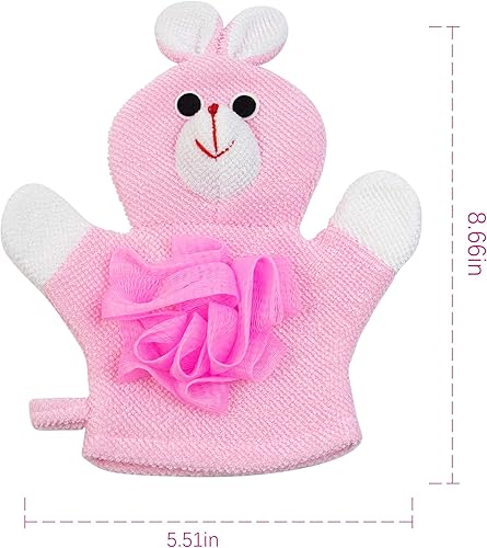 Miniatura 5 de AUEAR, Manoplas de esponja de baño de tela de felpa de dibujos animados, marionetas de mano, manoplas de baño, 4 uds