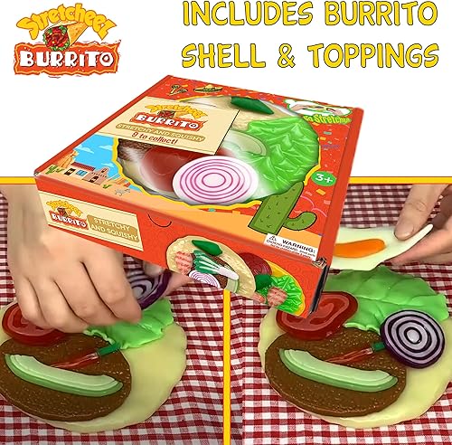 Miniatura 3 de Stretcheez Burrito  Comida de juego para niños  Alimentos y coberturas elásticos  Mezcla y combina  Colecciónalos todos  Funciona con cocinas de