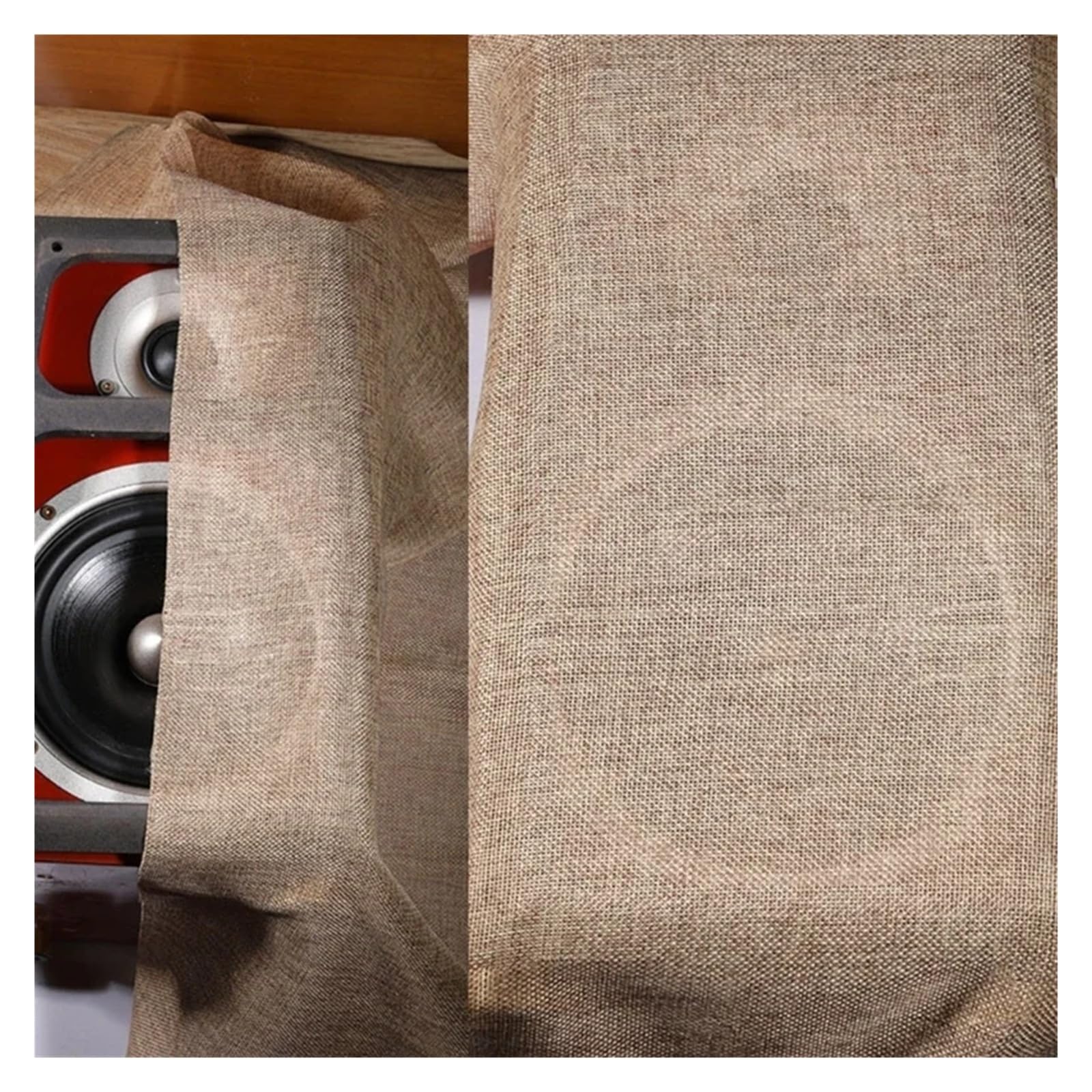 Poliester Speaker Fabric – uniwersalna tkanina do grilla z ulepszoną transmisją dźwięku | profesjonalny materiał akustyczny do różnych urządzeń auditory i sprzętu audio (2 m x 1,5 m, biały)