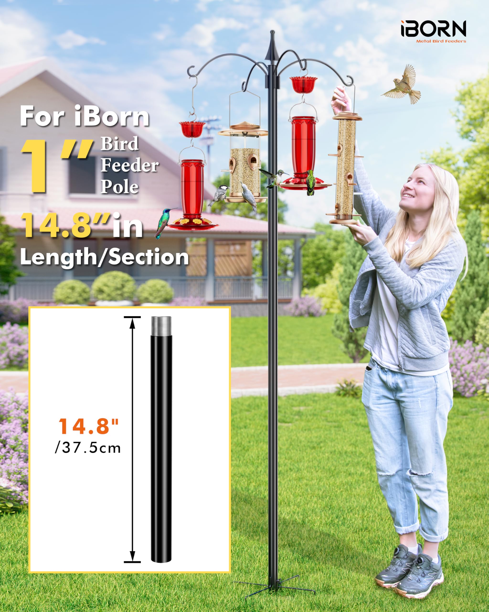 Snapklik.com : 1 Inch Pole Section, For Bird Feeders Station/Smart Bird
