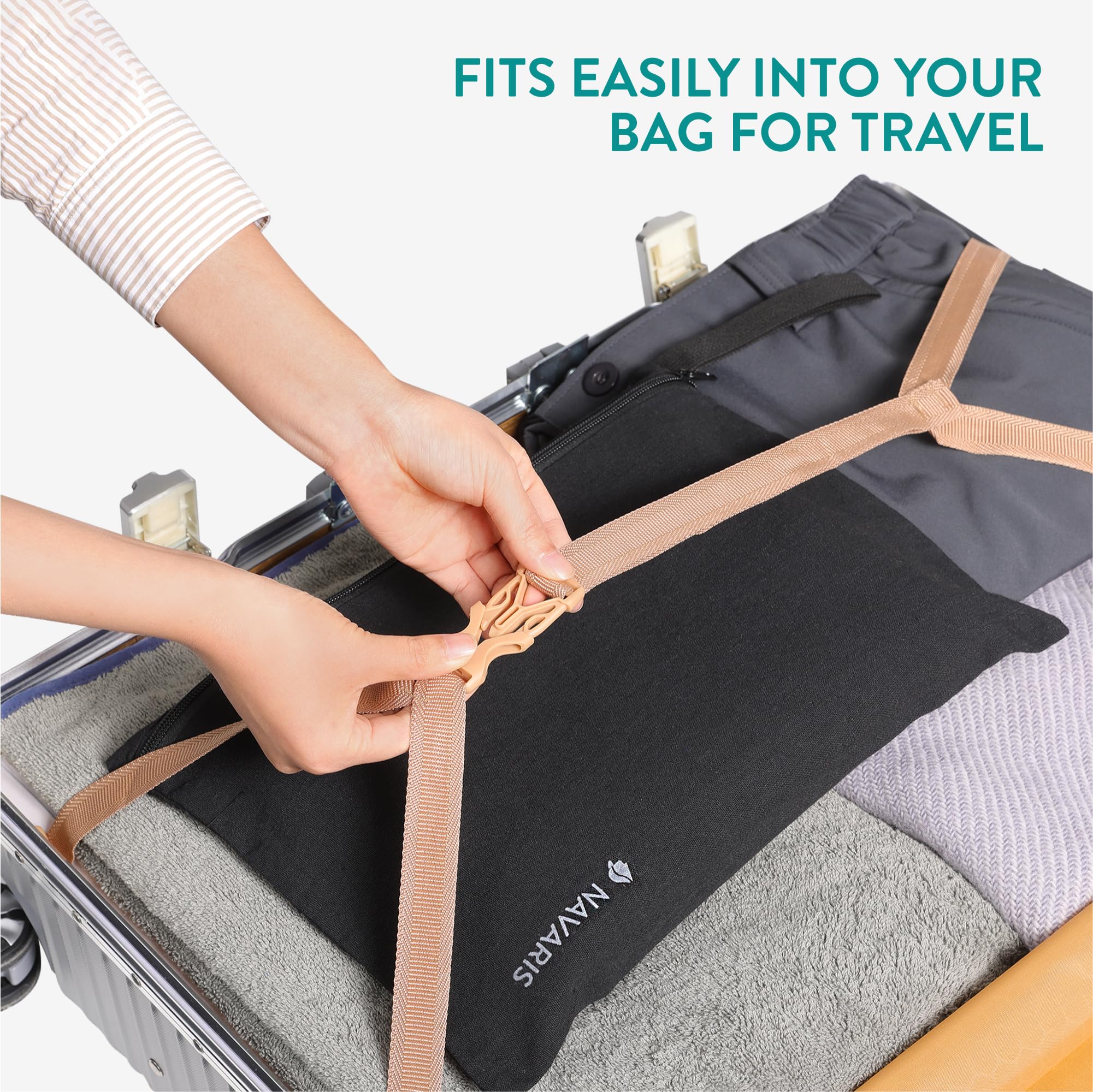 Navaris Tapis de Yoga de Voyage - Tapis d'exercice Pliable pour Gymnastique Pilates Fitness - en Caoutchouc et Coton