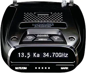 Uniden DFR7 Super Long Range Wide Band Laser/Radar Detector with Built-in GPS, Voice Alerts, OLED Display, Black