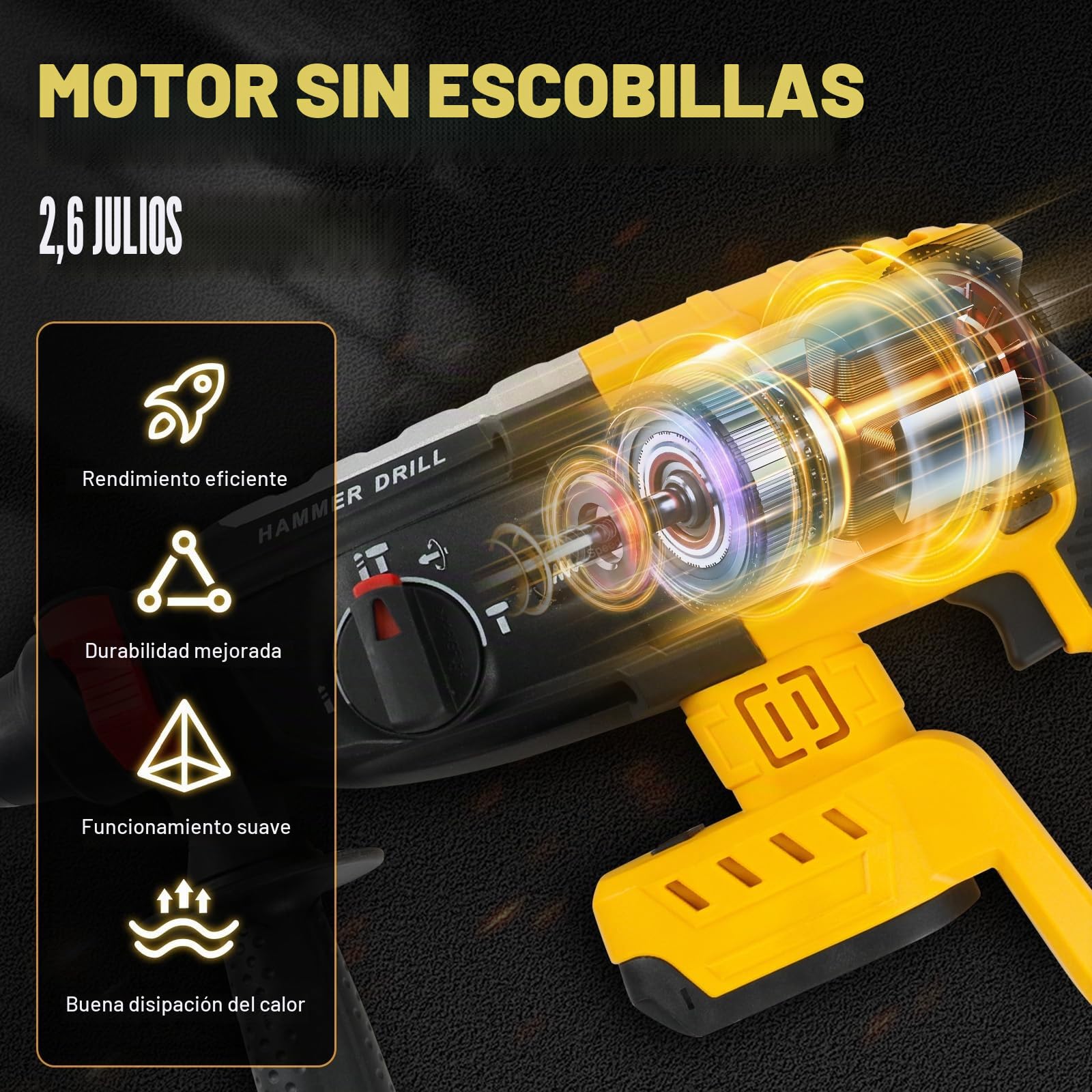 Roadtime 2 en 1 Martillo combinado y taladros para DeWalt 20V(sin batería)