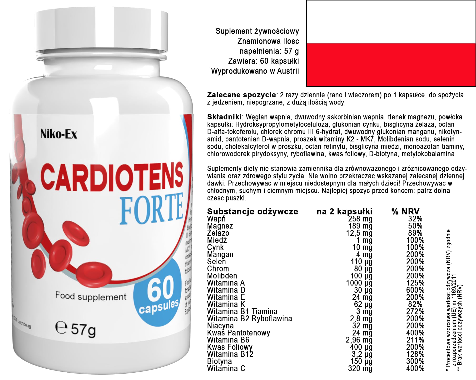 Cardiotens Forte - 120 Cápsulas (2x 60 Cápsulas), Paquete de 2