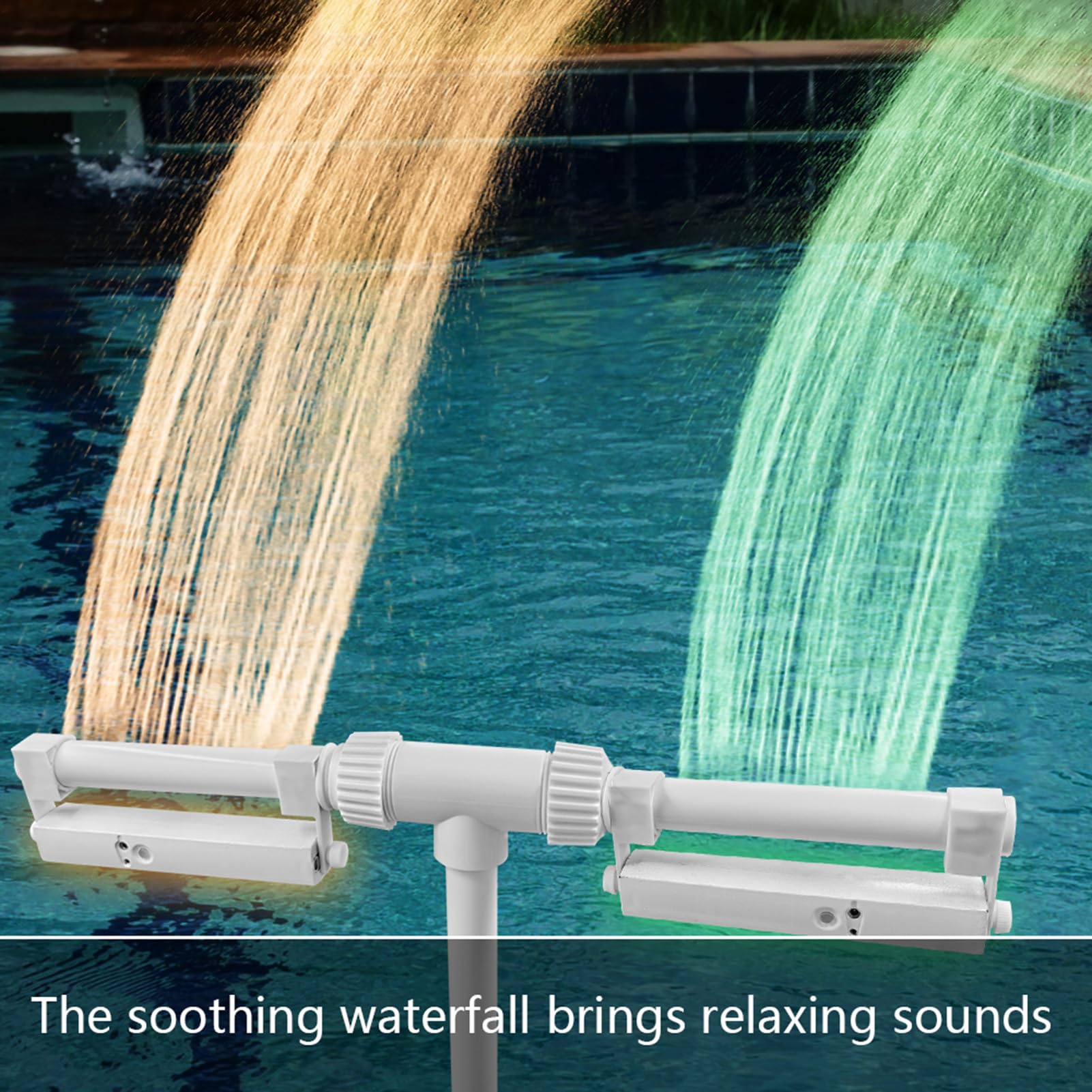 Generico Fontana Galleggiante per Piscina Telecomando Impermeabile | Fontana a Cascata con Spruzzo d'Acqua per Decorazione Giardino Esterno, Spa, Festa Estiva