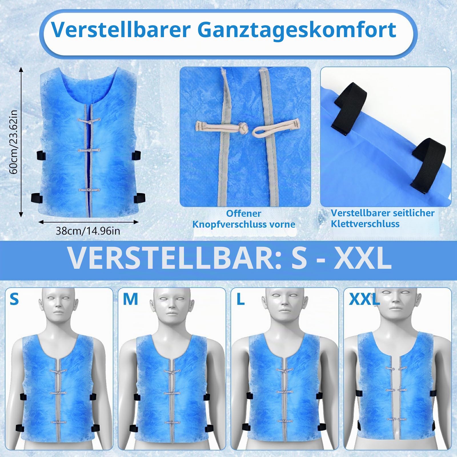 Verdunstungskühlweste für Männer & Frauen, wasseraktivierte Kühlweste für heißes Wetter
