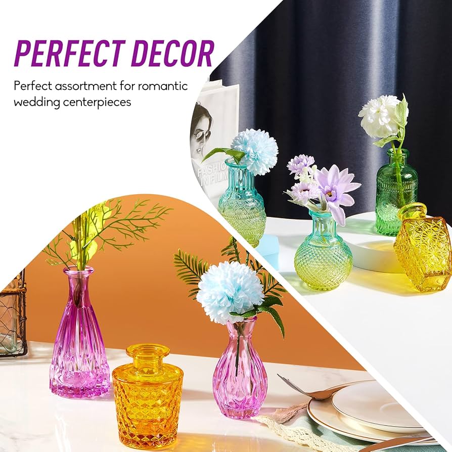 Amazon.co.jp: HIONXMGA カラフルなつぼみ花瓶 12個 ブラック