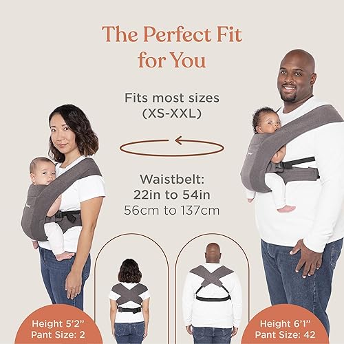 Miniatura 7 de Ergobaby Embrace - Portabebés acogedor para recién nacidos (3.2-11.3 kilogramos), gris jaspeado