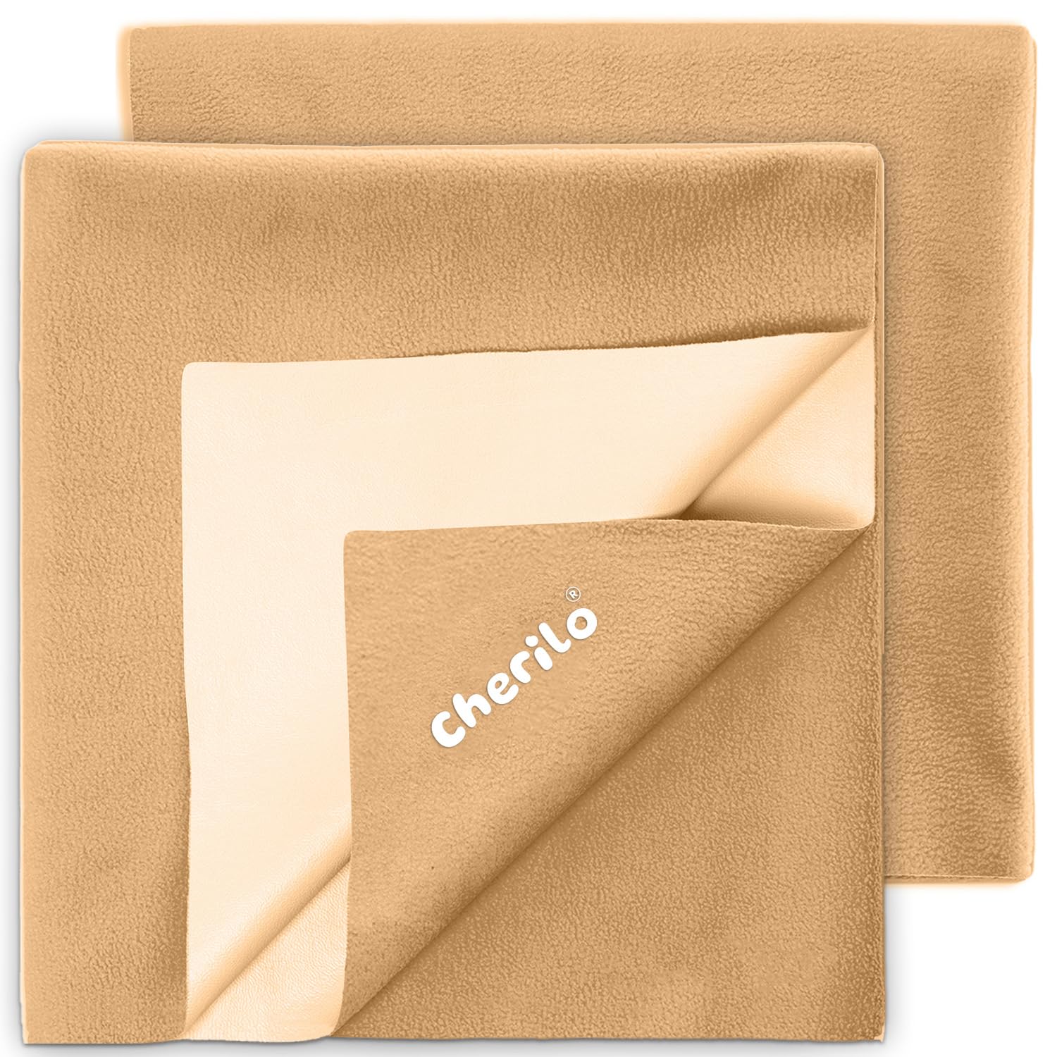 Cherilo Quick Dry Waterproof Protector Baby Dry Sheets, Small (50cm X 70cm)| Beige, Pack of 2