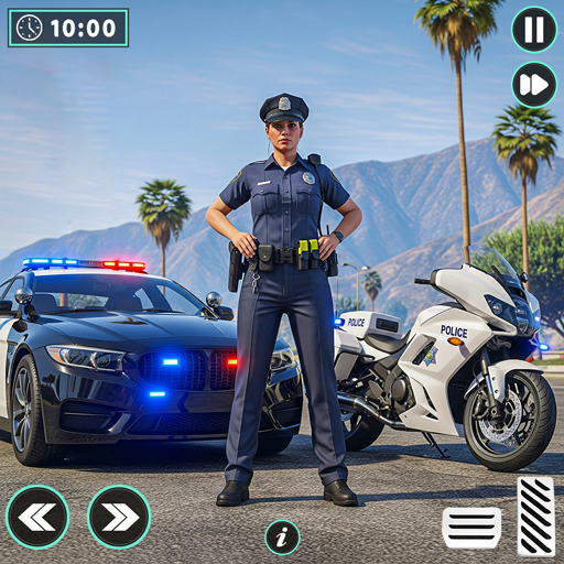 Police Car Racing Game Controller Police Pursuit Car Chase American Cop Simulator Driving Crime City Car ...