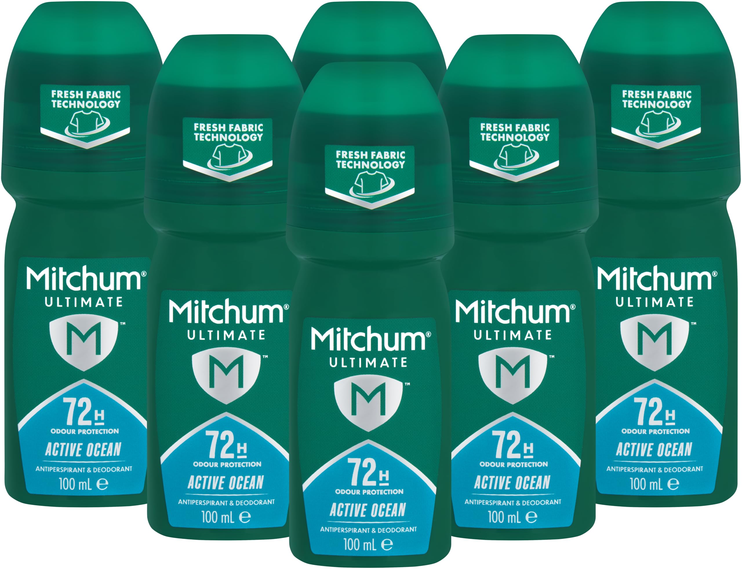 Mitchum Men's Mitchum Ultimate 72H Roll-on Active Ocean Pack of 6