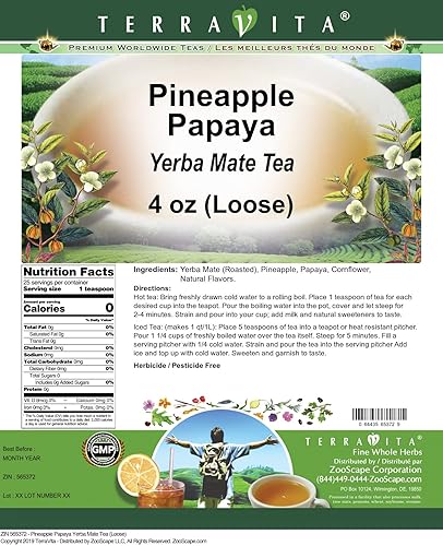 Miniatura 2 de Té Yerba Mate de Papaya Piña (Suelto) (4 oz, ZIN 565372) - Paquete de 2