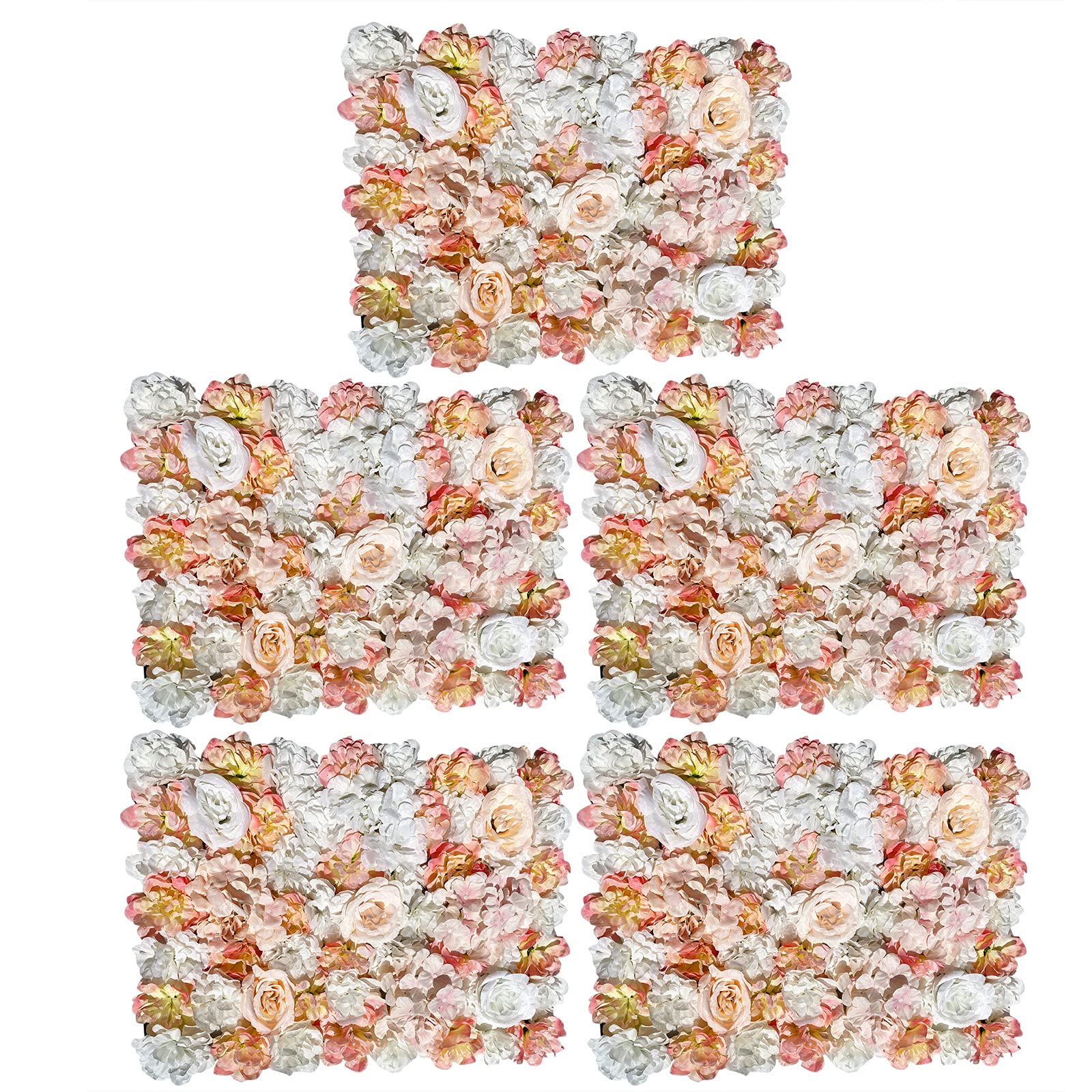 AOAPUMM 20 stuks kunstbloemen, wandpaneel, kunstbloemen, rozen, wand, zijde, bloem, roos, wand, doe-het-zelf, bruiloftsdecoratie, achtergrond, 40 x 60 cm, voor tuin, bruiloft, feestdecoratie