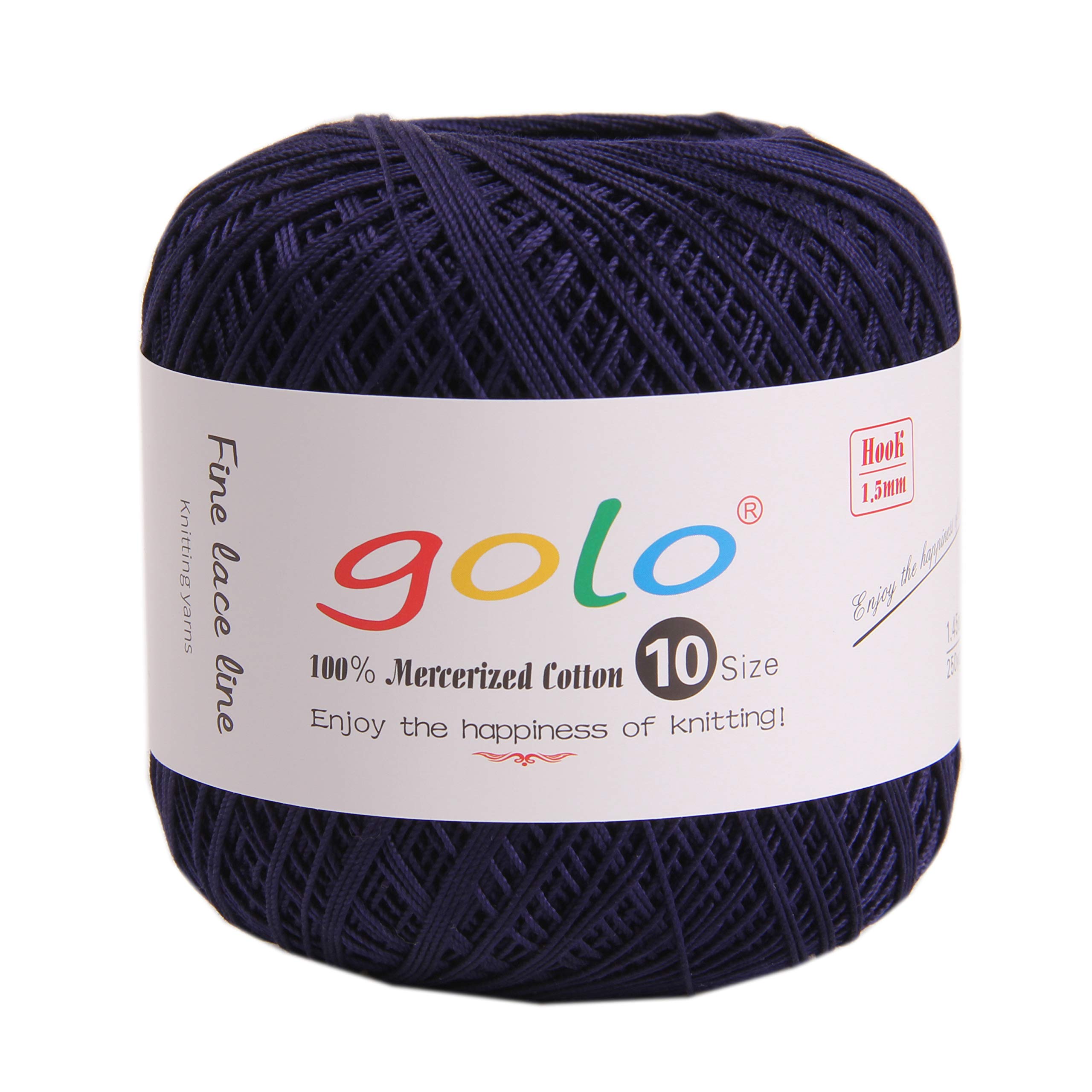golo Crochet Thread for Knitting Dark Blue Tatting Yarn 6-335