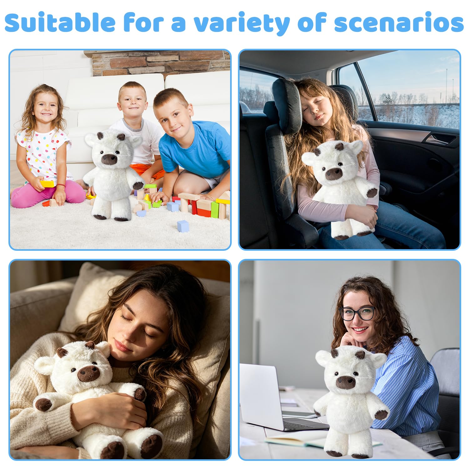Mucca Morbido Peluche, Peluche Highland Cow, Peluche Che Corre, Running Cow Plush, Peluche Che Corre Cartoon, Bambola Da Vitello Che C0rre, P-eluche Vitello C0rsa, Regalo per Fan e Famiglia (C)