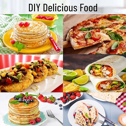 Miniatura 7 de Prensa de tortilla de hierro fundido, fabricante de tortillas de servicio pesado, calentador de tortilla de prensa de tortilla de maíz, fabricante