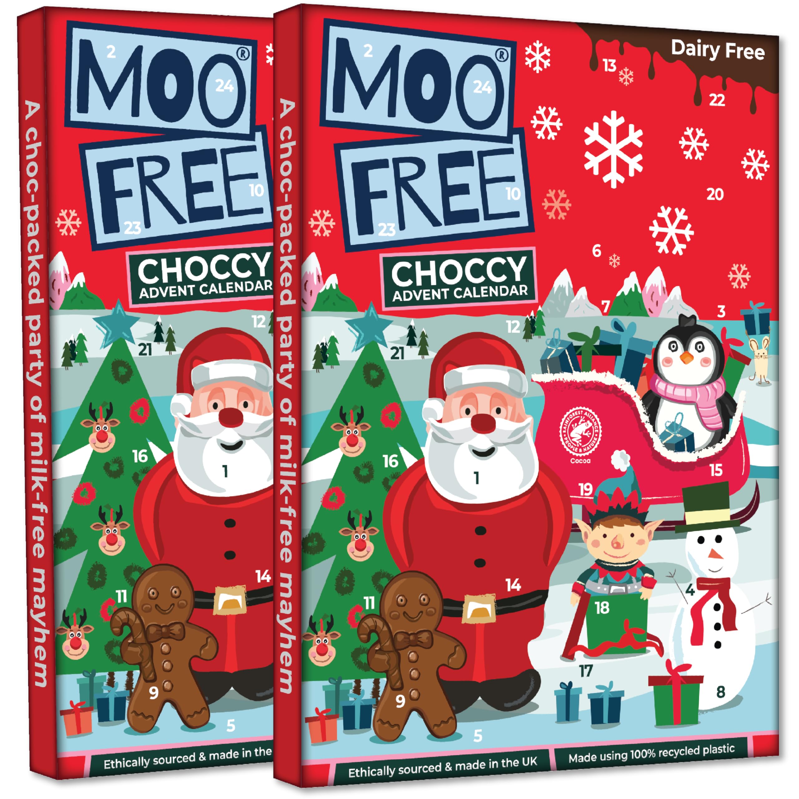 2 x Moo Free Advent Calendars - Dairy Free & Vegan
