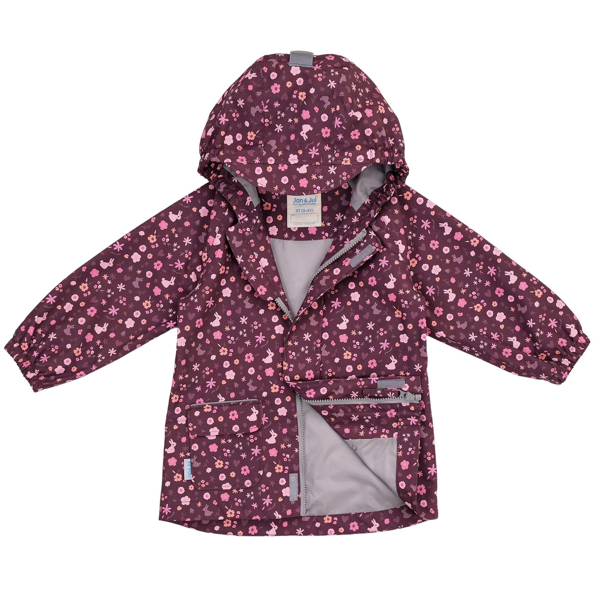 JAN &amp; JUL Waterproof Puddle-Dry Rain Jacket for Kids