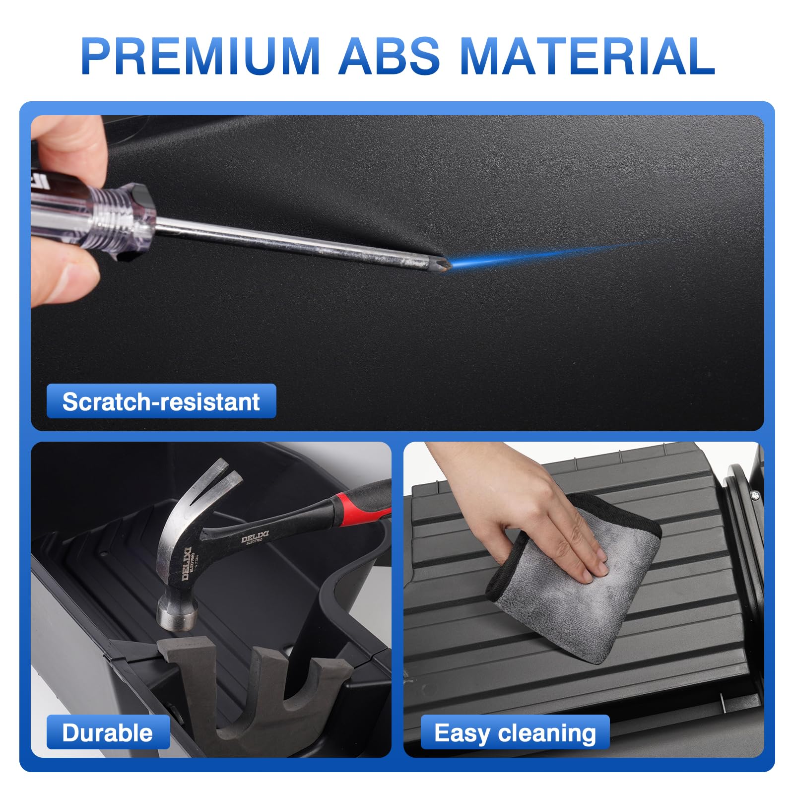 Detachable Under Seat Storage for 2019-2025 2026 Chevy Silverado/GMC Sierra 1500 2500HD 3500HD, Durable ABS Rear Underseat Organizer Box 6PCS Kit with Mesh Pocket & Inner Bin, Silverado Accessories - 5