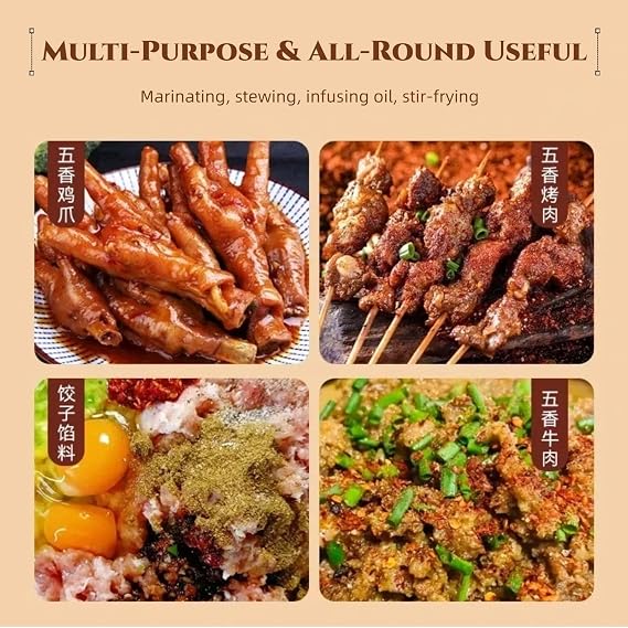 Authentic Chinese Five Spice Blend 250g (8.8 Oz), Gluten Free, Ground Chinese 5 Spice Powder, Mixed Spice Seasoning for Asian Cuisine,BBQ & Stir Fry