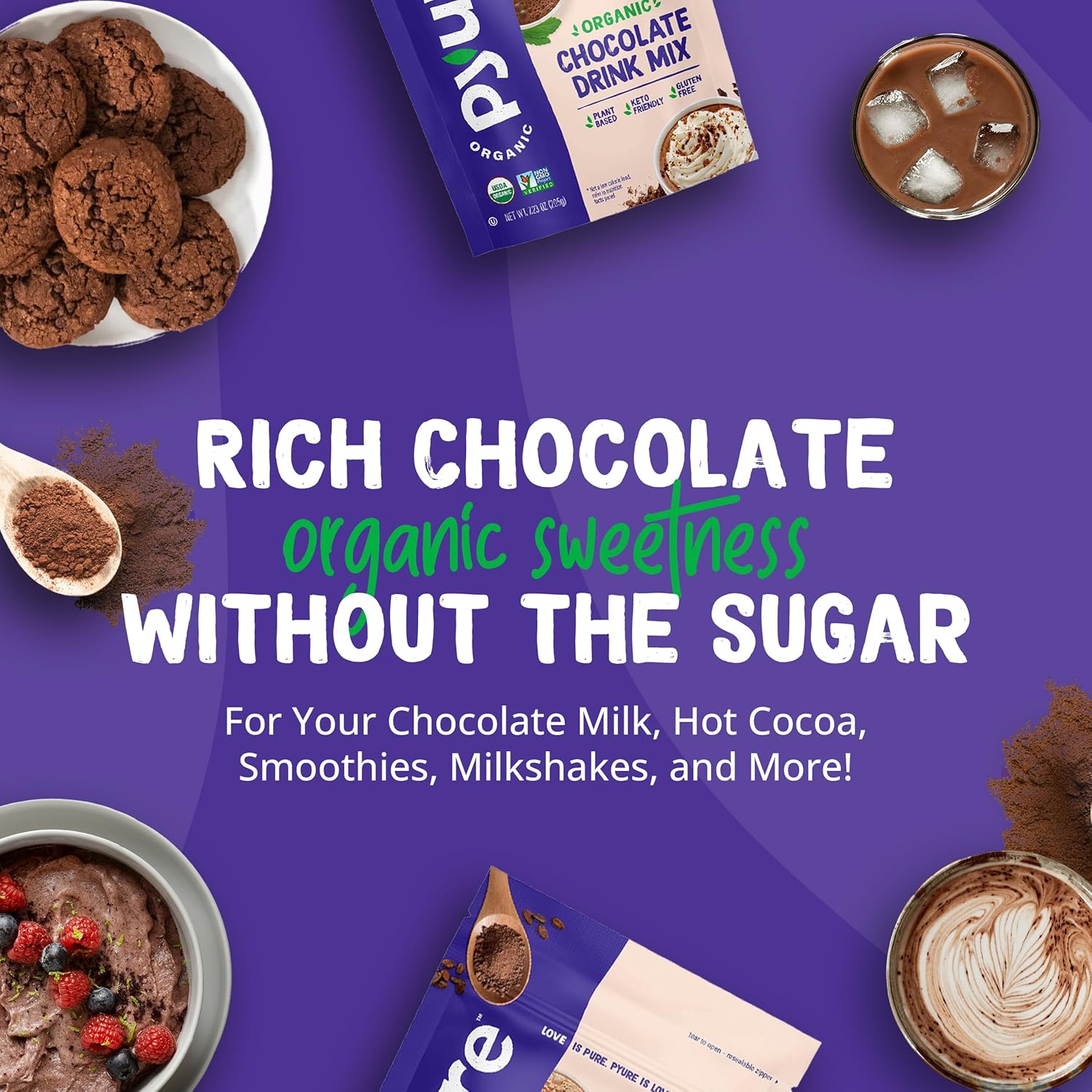 Organic Sr Chocolate Drink Mix | Low Carb Chocolate Milk