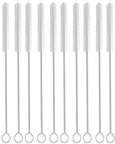 Juego de 10 cepillos limpiadores de pajitas, juego de 10 cepillos para popotes extra largos de 10 pulgadas para vaso, taza para beber, botella de