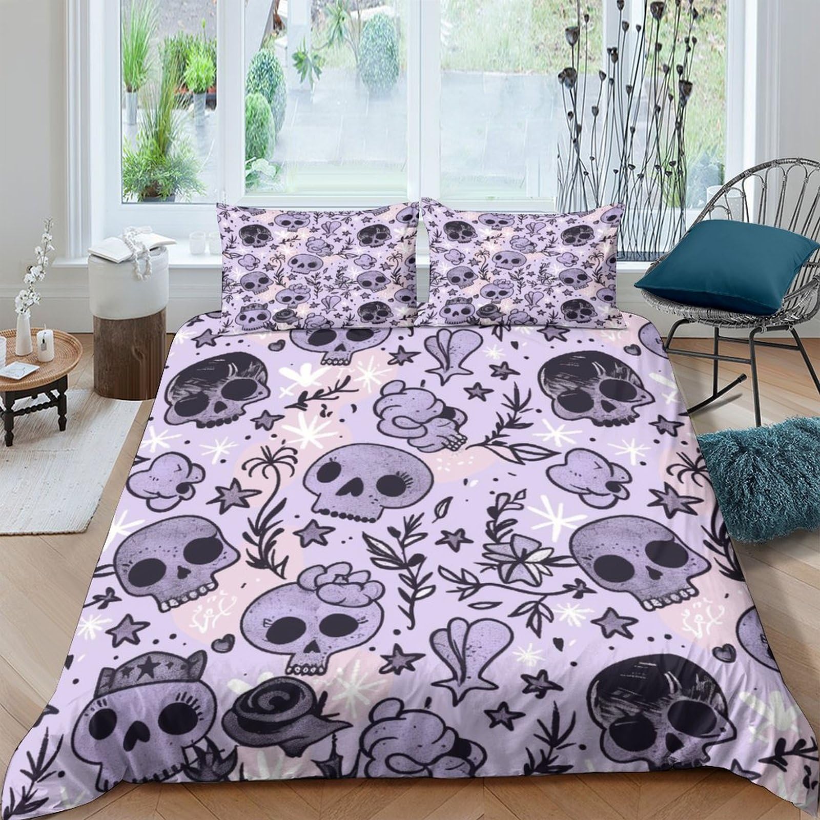 Housse de couette douce respirante avec fermeture éclair anti-glisse 220x240