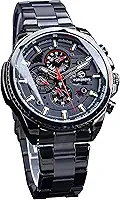 Relógio de pulso masculino Forsining multifuncional, preto, de aço inoxidável, esportivo, militar, automático, de luxo, marca